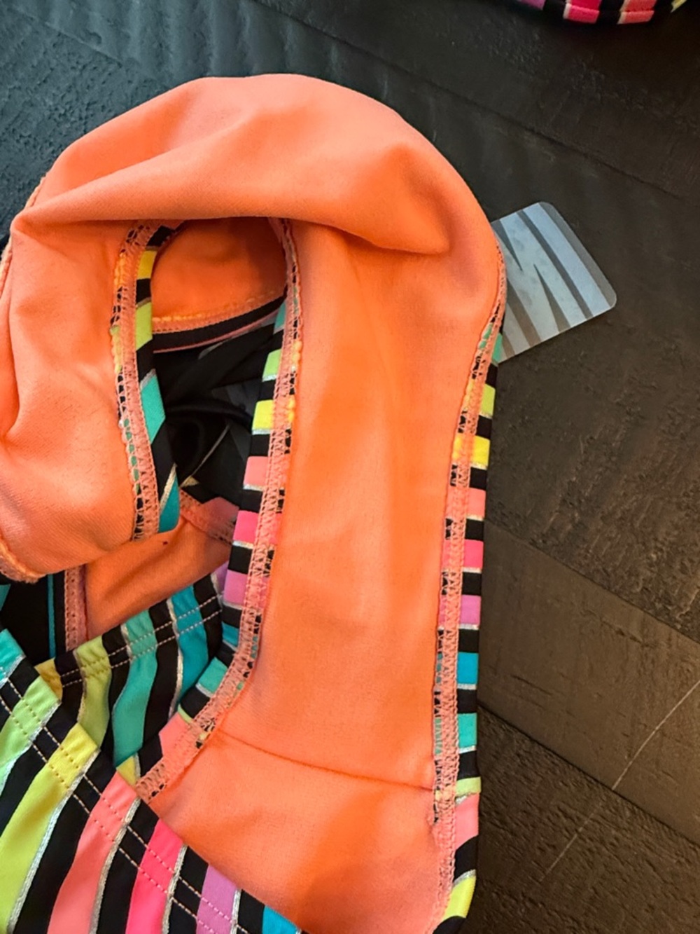 OP/Inmotion Ladies Neon Rainbow Striped Bikini - Top XL, bottom L - Picture 6 of 6